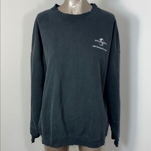 Universal Technical Services Thrashed Black Crewneck Pullover with Chest Logo